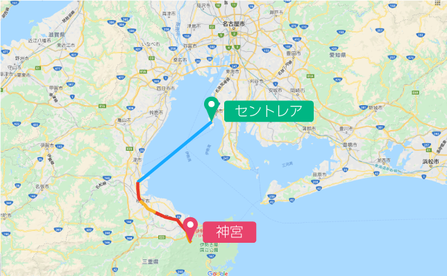 セントレアから伊勢神宮　高速船→電車バス乗り継ぎ